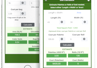 Lawn Sod Calculator App for iPhone and Android